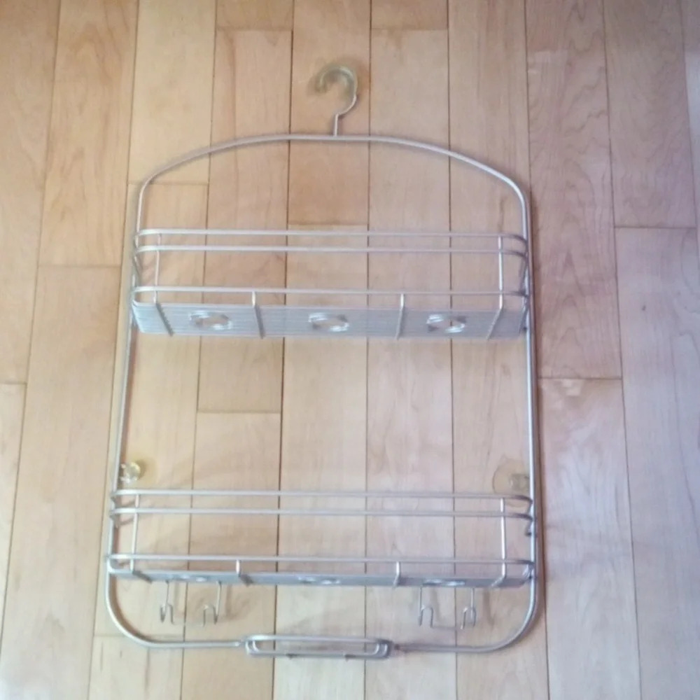 Brushed Nickel bathroom shower caddy